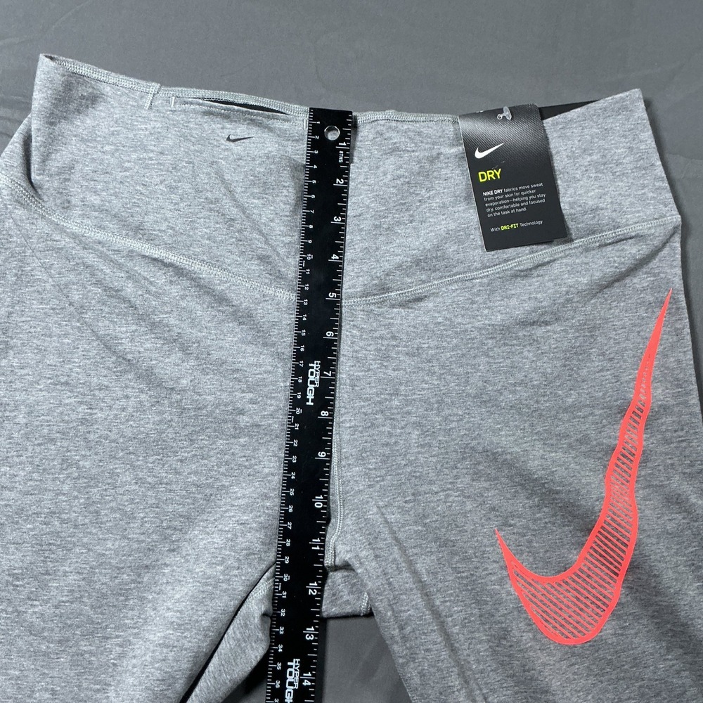 Nike Dri-FIT Gray Orange Swoosh Cropped Leggings Womens XL New With Tags - Picture 5 of 11